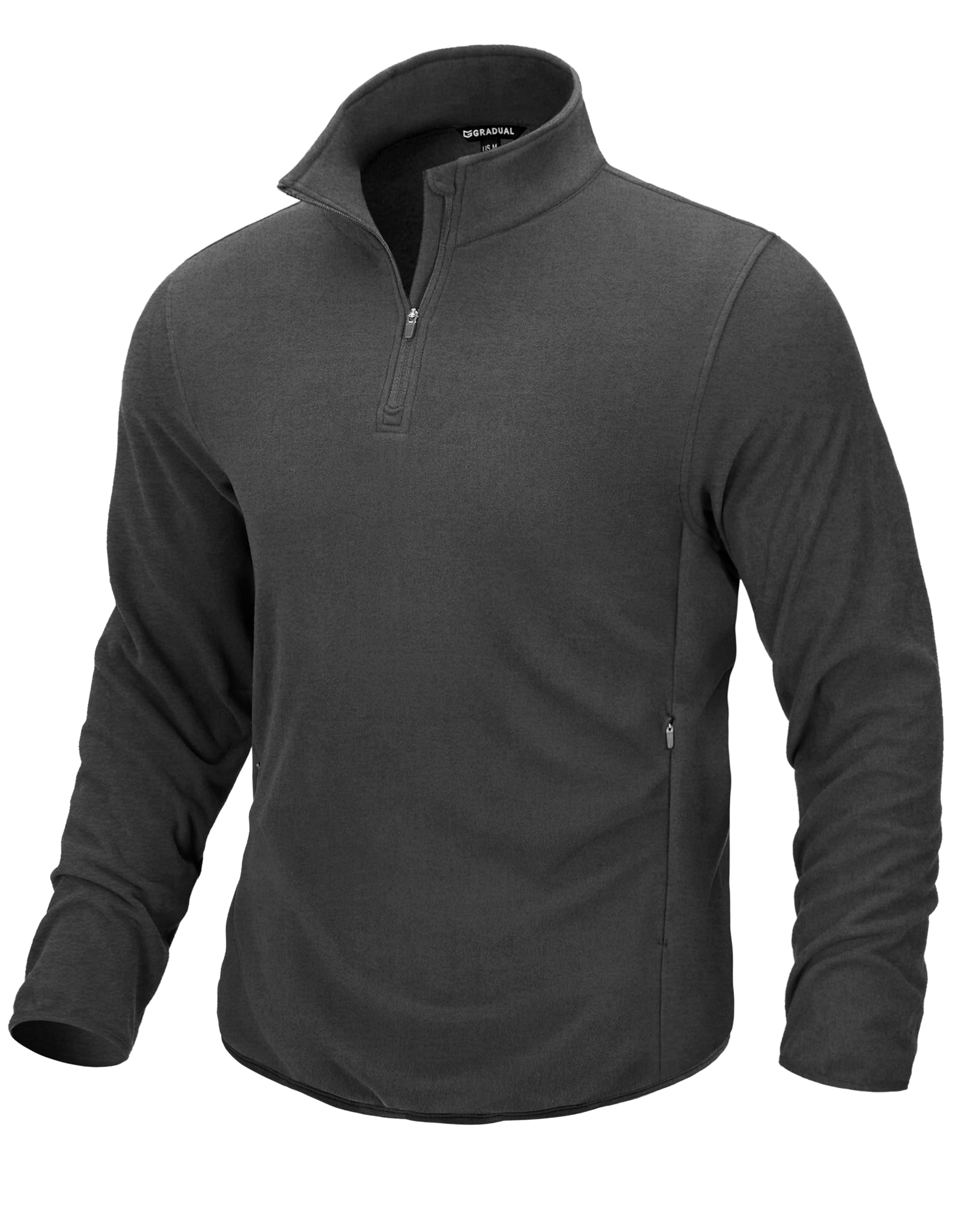 G Gradual Mens Quarter Zip Pullover Fleece with Zipper Pockets