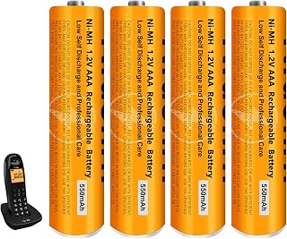 4 Pack NI-MH AAA Rechargeable Battery for Panasonic 1.2V 550mah AAA Rechargeable Batteries for Cordless Phones Handset, Remote Controls, Electronics
