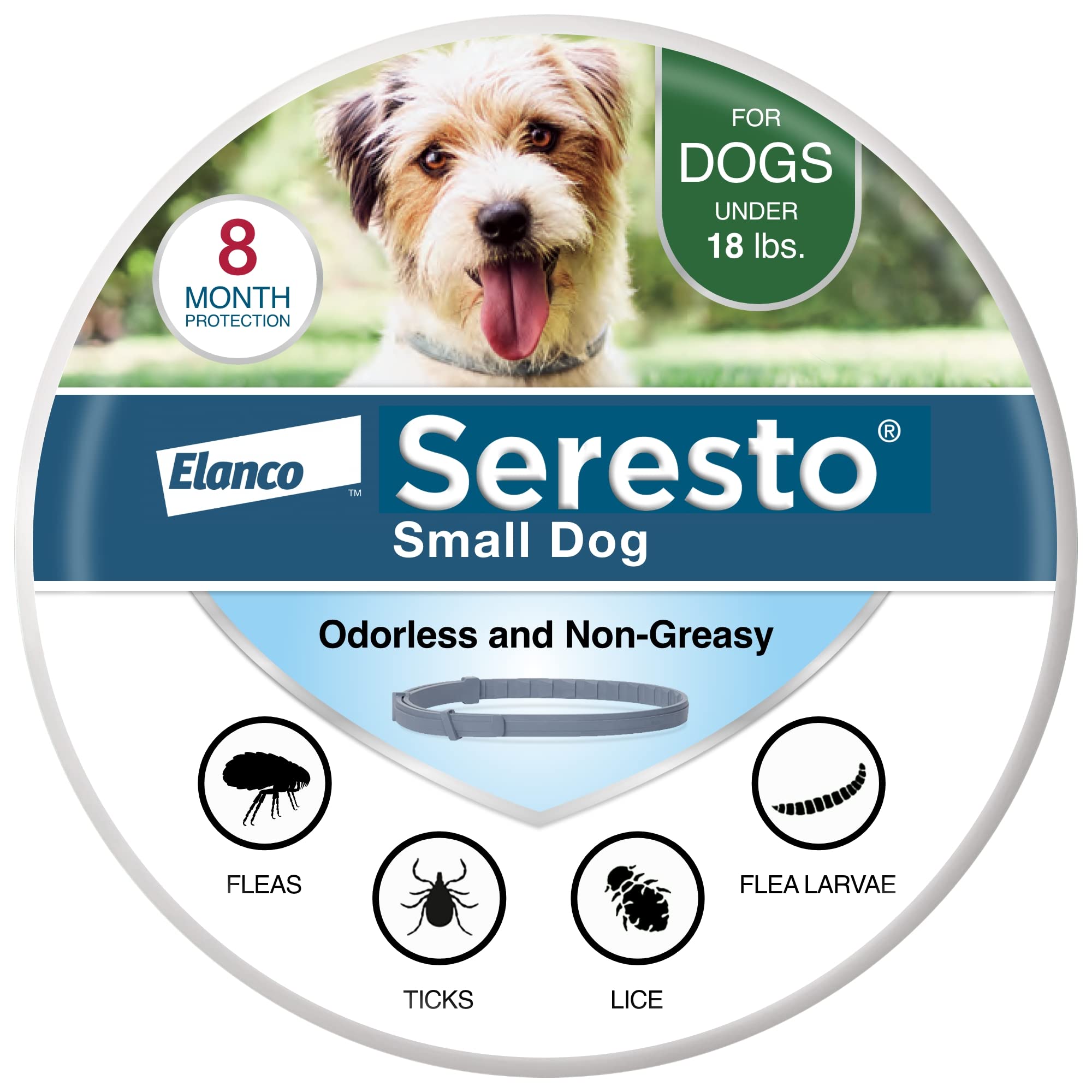 Seresto 8-Month Flea & Tick Collar for Small Dogs Under 18 lbs., 1ct | Vet-Recom