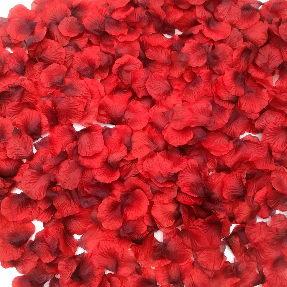 CODE FLORIST 2200 PCS Dark-Red Silk Rose Petals for Romantic Night,Wedding,Propo
