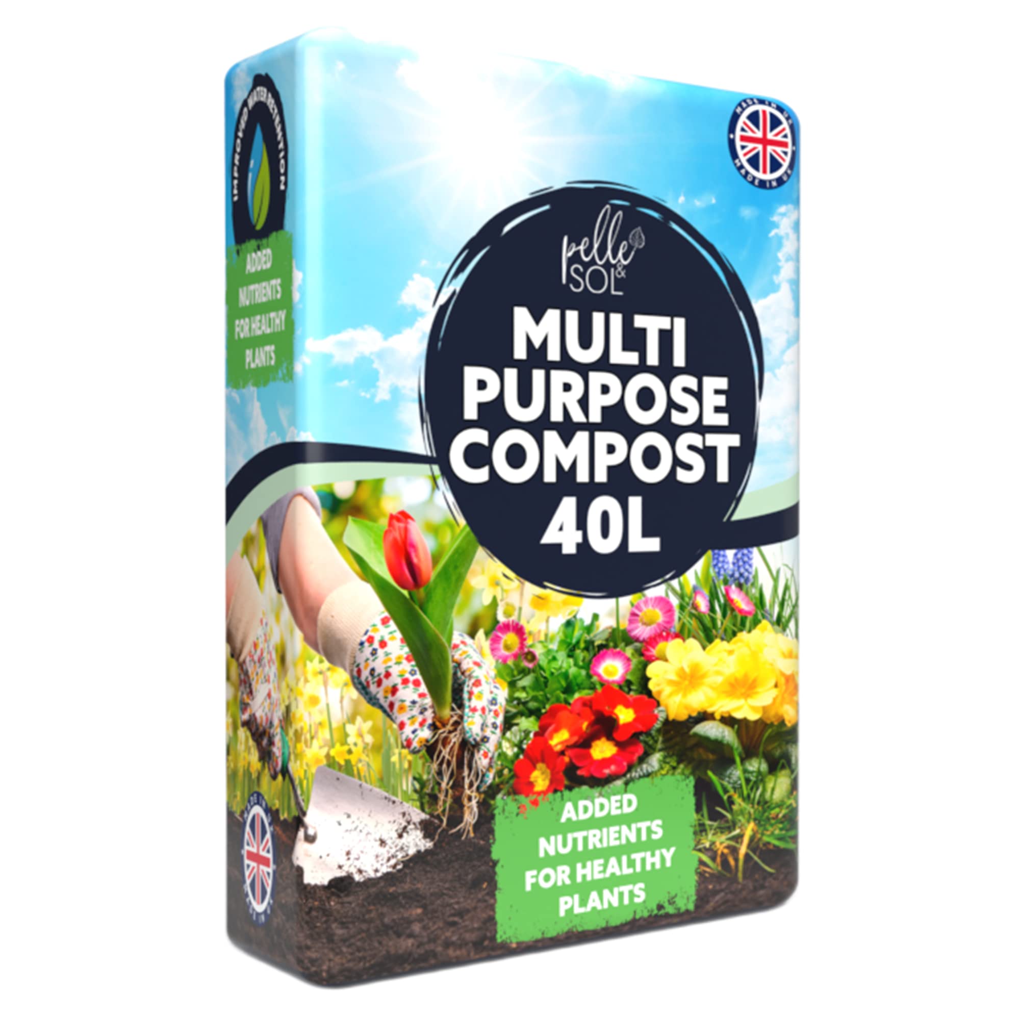 Pelle & Sol 40L Multi Purpose Compost - Compost for Outdoor Plants & Soil for Pl