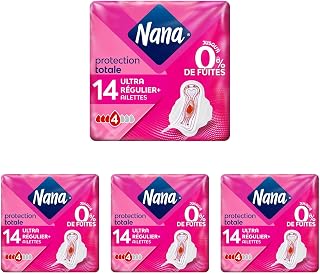 Nana Ultra Regular Plus Sanitary Towels With Wings, 80g (Pack of 4)