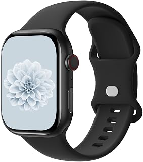 Silicone Sport Band Compatible with Apple Watch 41mm 40mm 42mm 38mm 46mm 45mm 44mm 49mm, Soft Replacement Strap for iWatch Ultra SE 3 2 1 Series 11 10 9 8 7 6 5 4