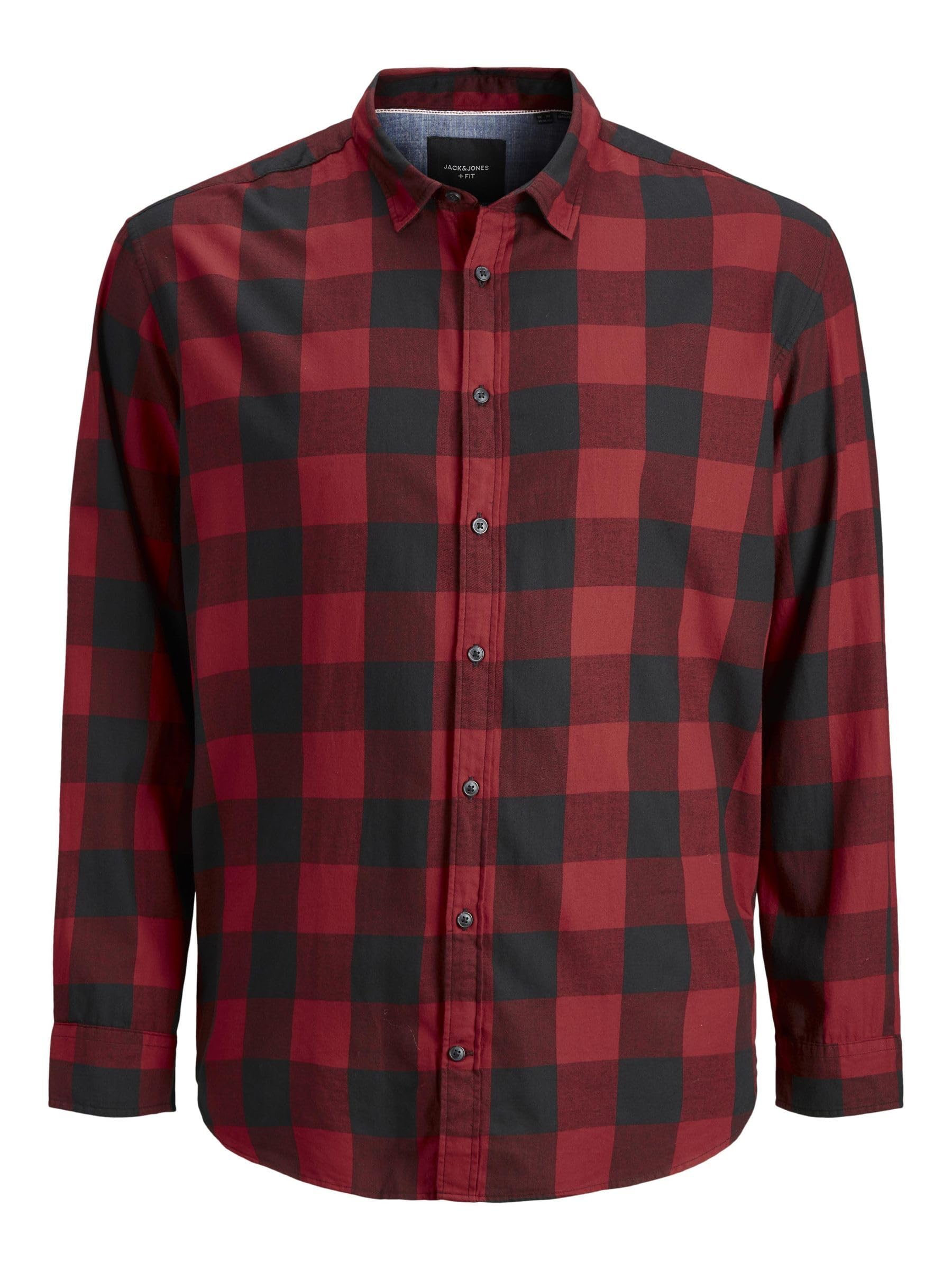 JACK & JONES JJEGINGHAM Comfort Plus Size 12183107 Men's Casual Shirt, Chequered