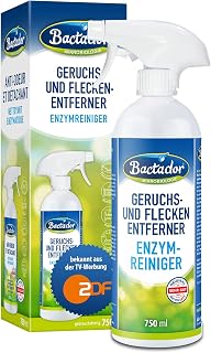 Bactador Enzyme Cleaner, Odour Remover and Stain Remover Spray, Microbiological Odour Neutraliser, Deep Pore Cleaning in Household and Pet Care, Dog Urine/Cat Urine, 750 ml | Katzenurin Entferner & gegen Hundeurin, Mikrobiologischer Geruchsneutralisierer, Polsterreiniger, Fasertiefe Reinigung