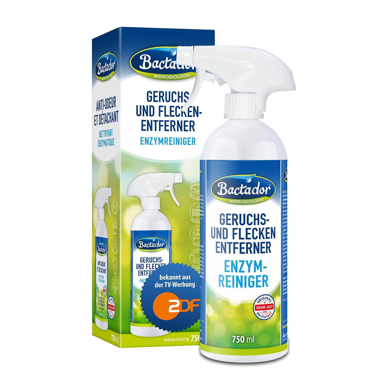 Bactador Enzyme Cleaner, Odour Remover and Stain Remover Spray, Microbiological 