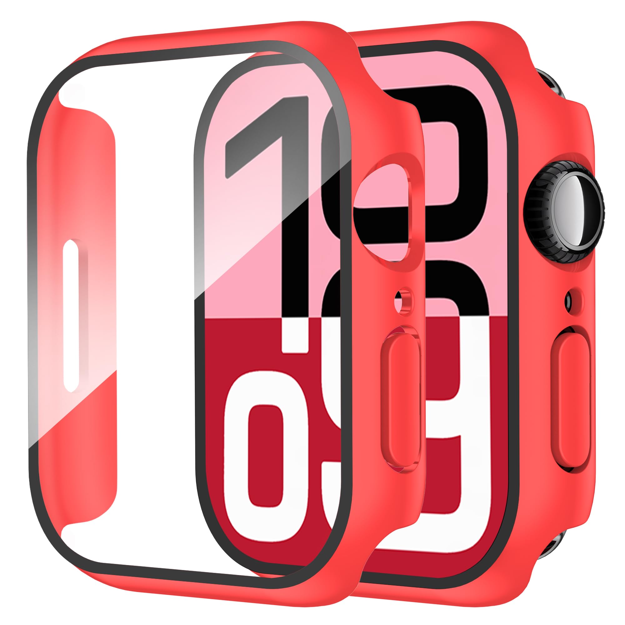Smiling 2 Pack Case Compatible with Apple Watch Series 11 (2025)/10 46mm with Te