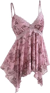 Verdusa Women's Y2K Tops Lace Sequin Ruffle Peplum Babydoll Going Out Shirt