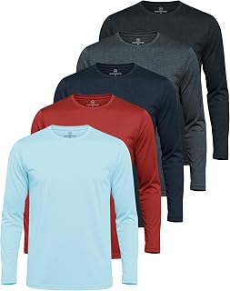 Mens Mesh Long Sleeve Shirts UPF Sun Protection Dry Fit Casual Work Gym Tee