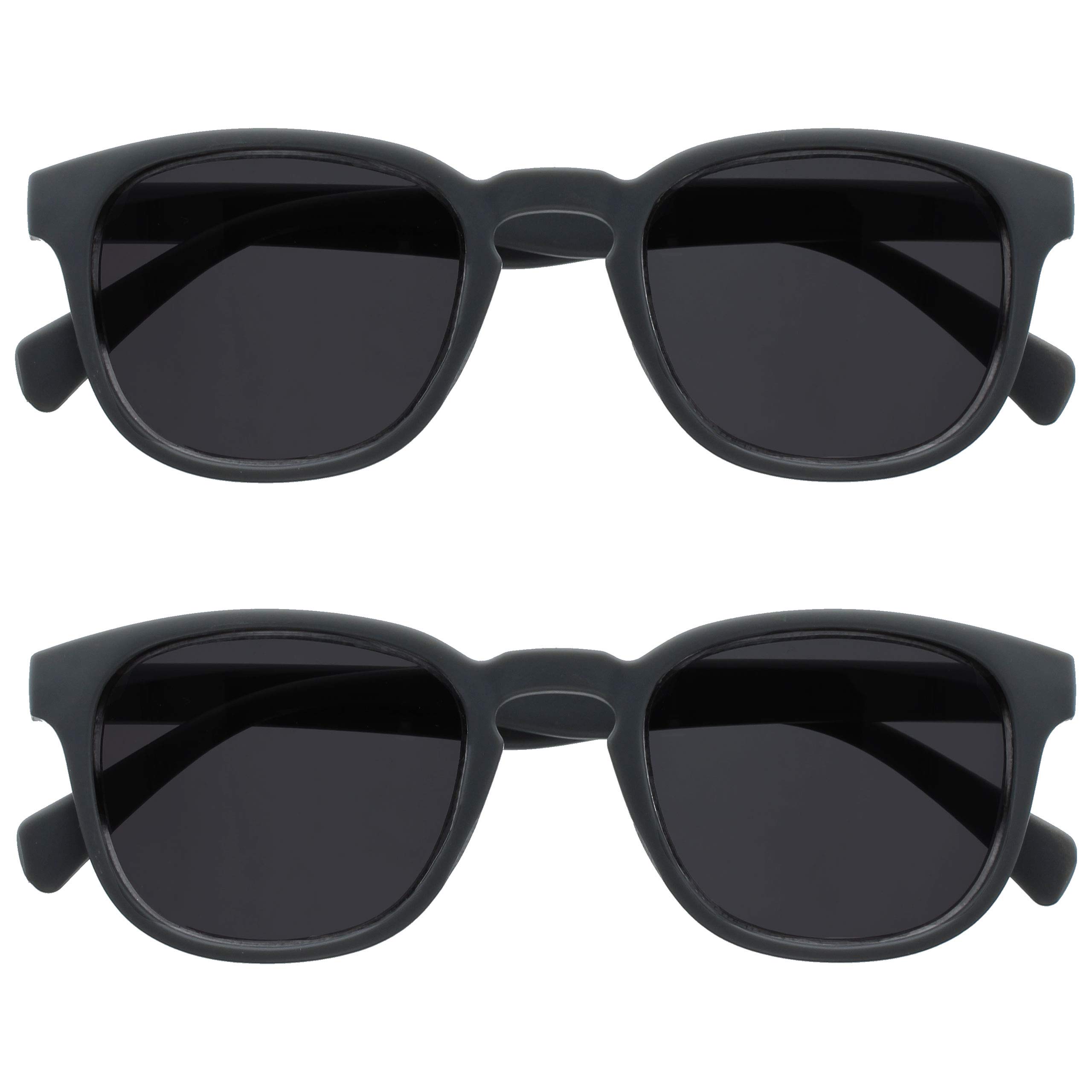 OPULIZE Pop Pack 2 Men Women Smooth Grey Matte Readers Sun Reading Glasses UV400