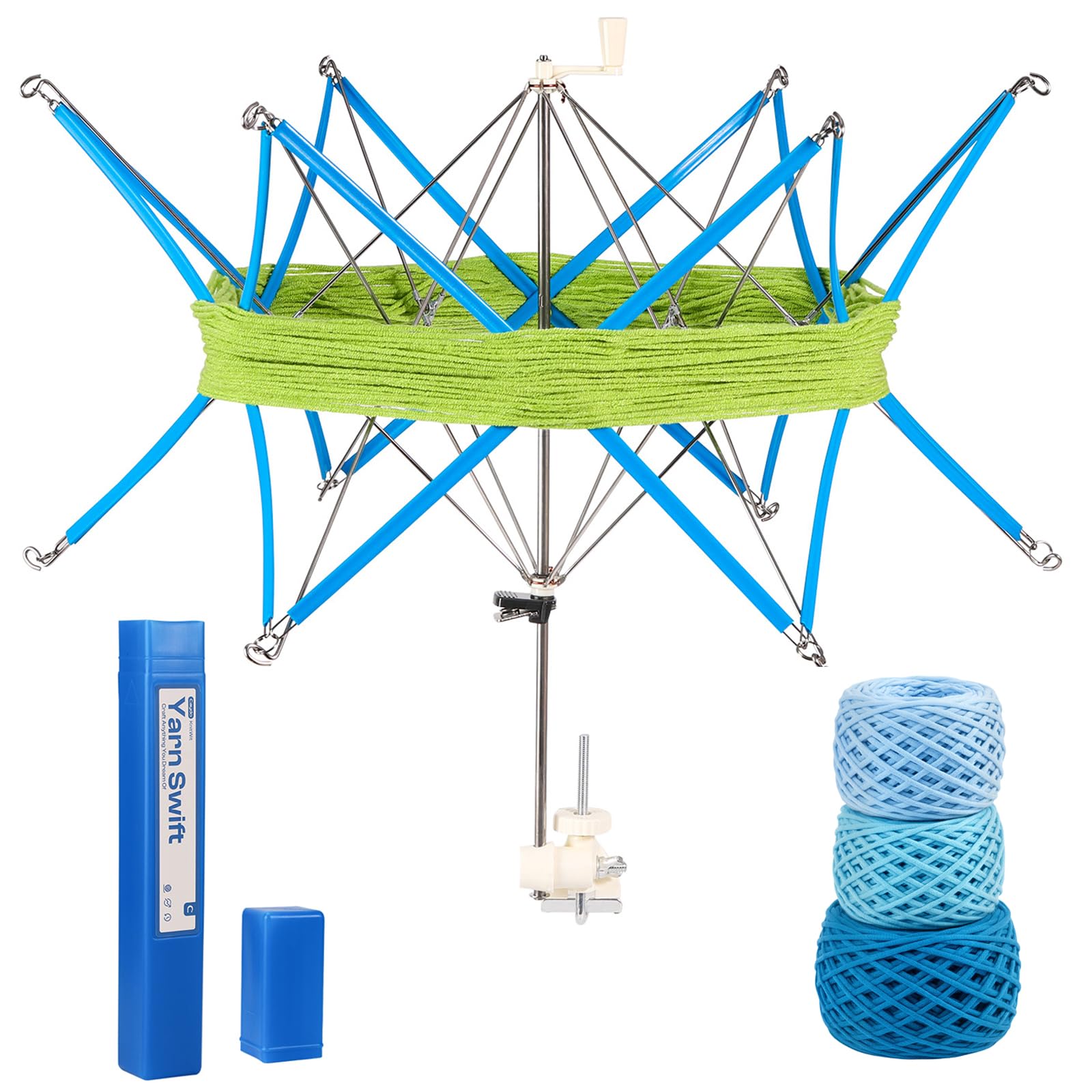 Caydo Yarn Swift, Portable Metal Umbrella Holder for Knitting & Crochet | Compac