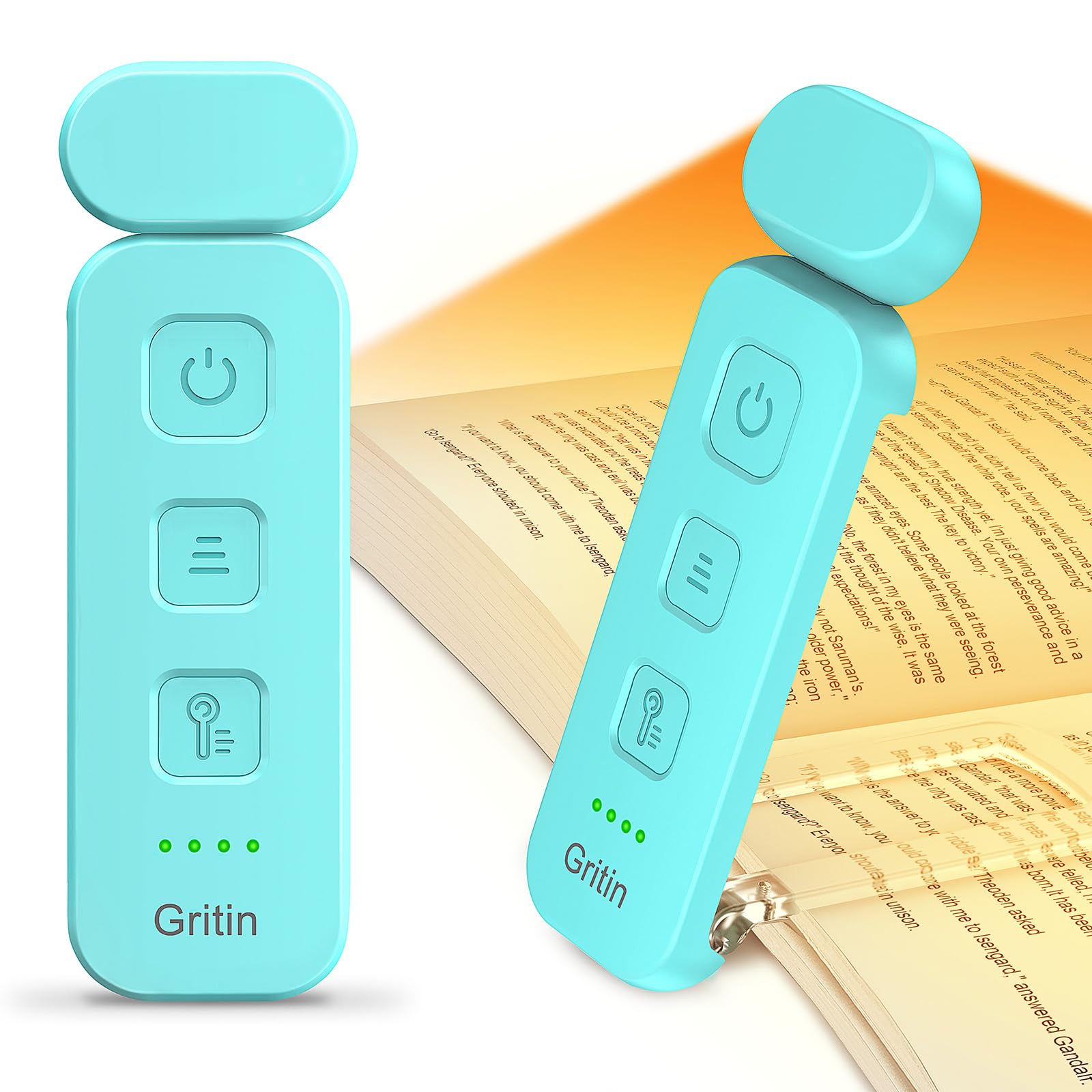Gritin Reading Light, Rechargeable Book Light for Reading in Bed | Eye Caring 3 