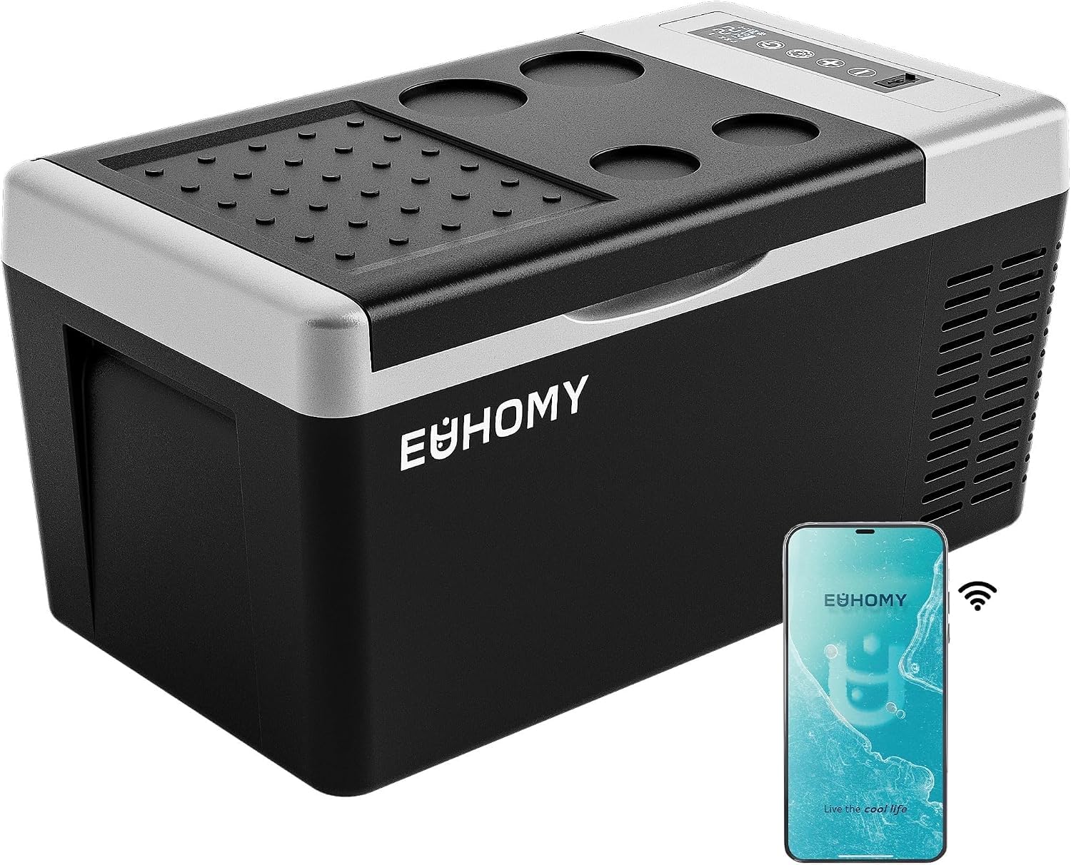 EUHOMY 19QT 12 Volt Refrigerator, -4℉~68℉ Electric Cooler for Car | No Ice Neede