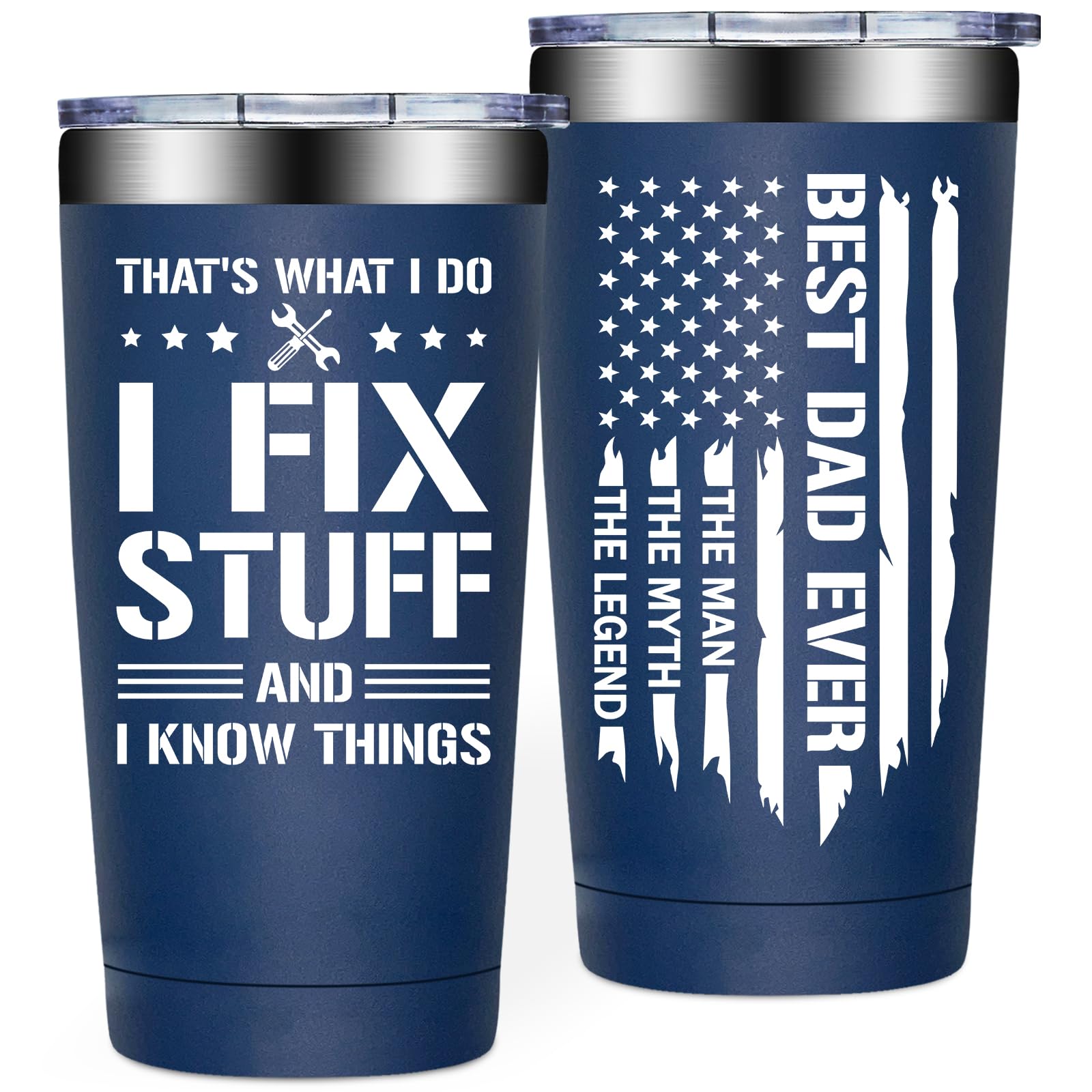 Fufendio Best Dad Ever Gifts - Dad Gifts from Daughter Son - 20oz Tumbler