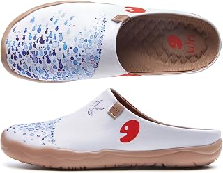 UIN Slipper Woman Travel Art Painted Shoes Wide Toe Casual Home Slip On Mules Malaga