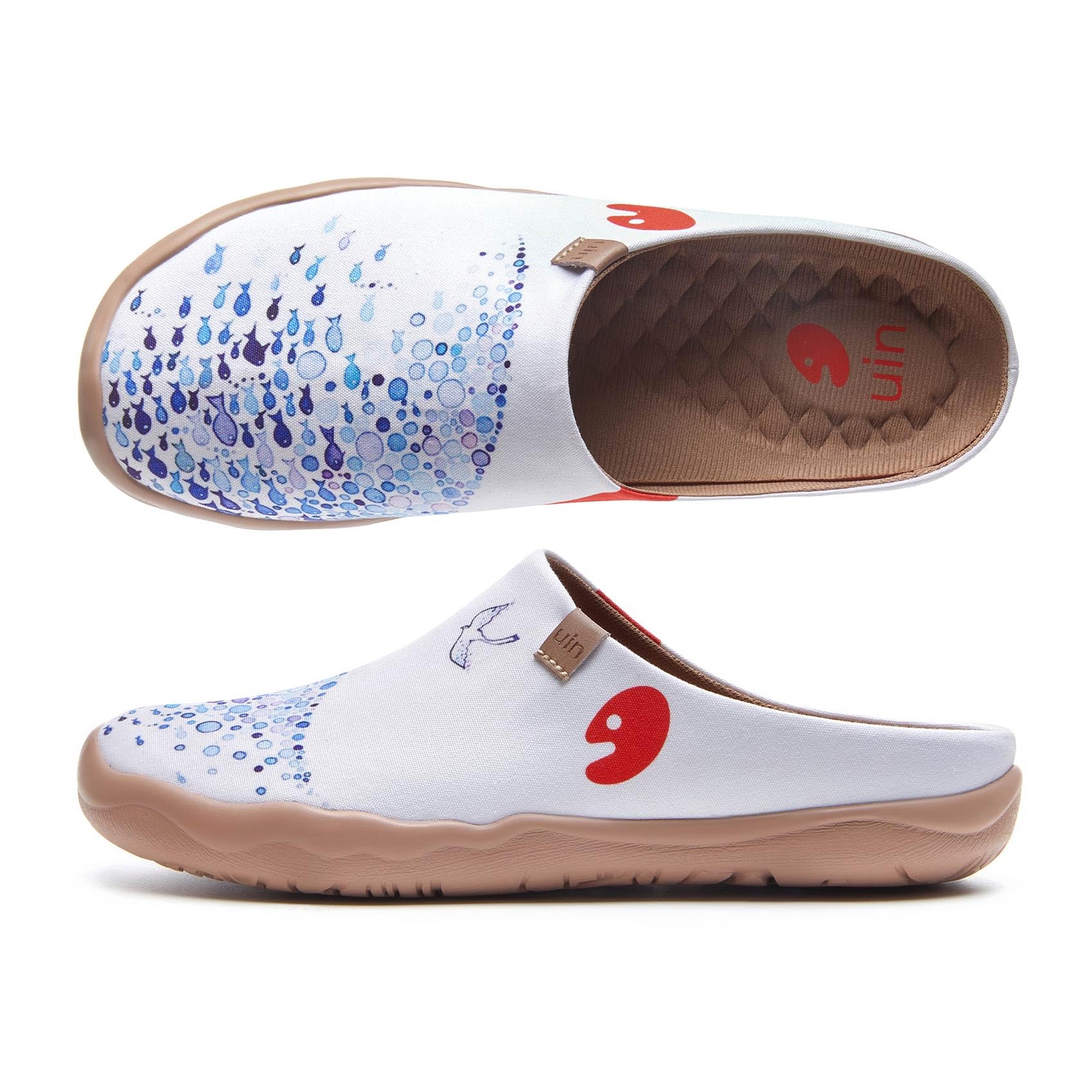 UIN Slipper Woman Travel Art Painted Shoes Wide Toe Casual Home Slip On Mules Ma