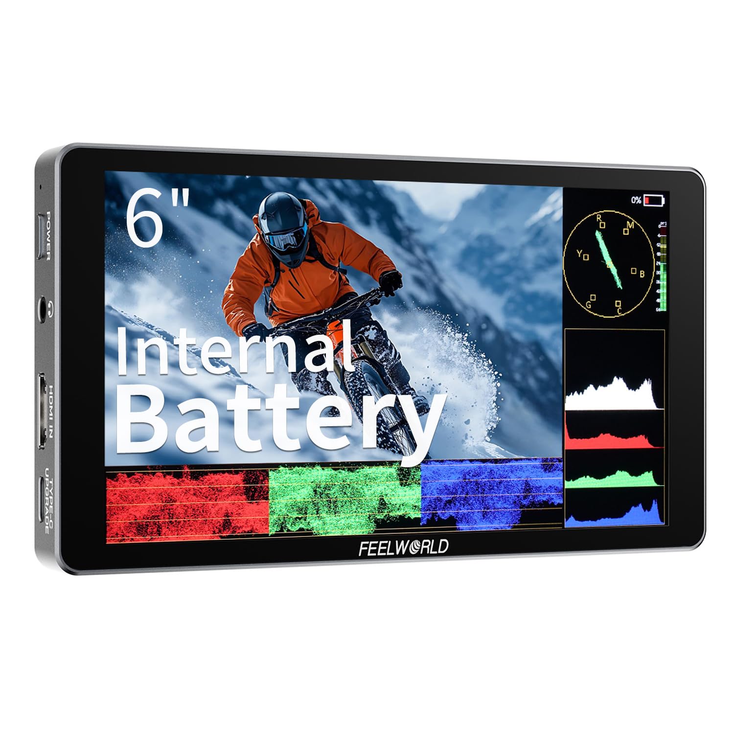FEELWORLD P6XL 6" 1200nit Touch Built-in Battery Field DSLR Camera Monitor | 4K 