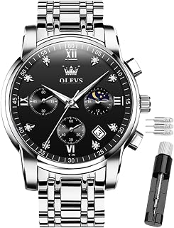 OLEVS Montre pour Homme étanche à Cadran pour Homme - Montre Bracelet de Luxe en Acier Inoxydable Bicolore avec Date du Jour - Montre Classique de Sport à Quartz avec Grand Cadran