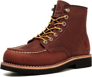 Handmade Men's Classic Soft Moc Toe Boots Fashion Cowhide Welted