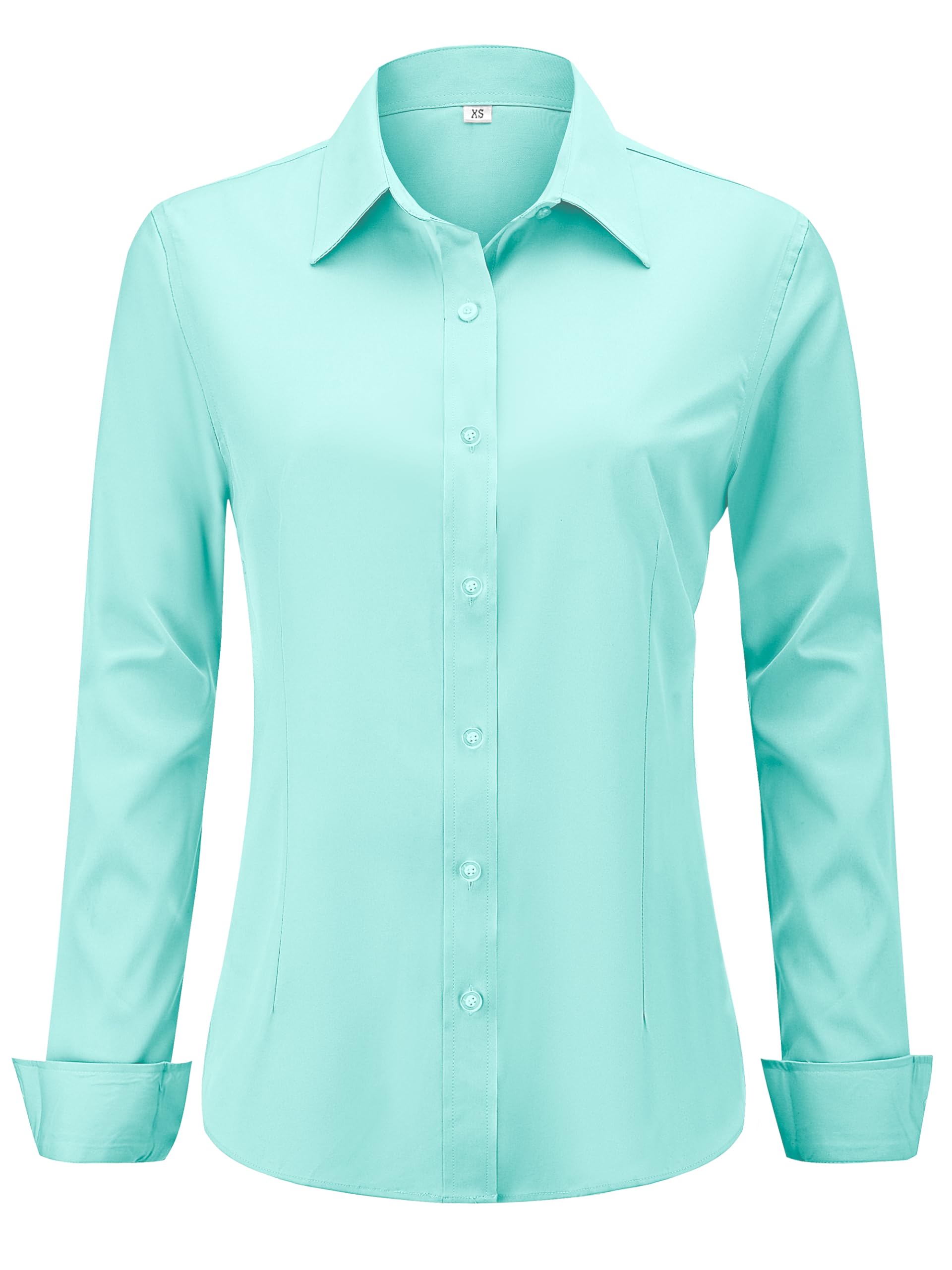 hearain Soft Wrinkle-Free Women's Button Down Dress Shirts Long Sleeve Work Blou