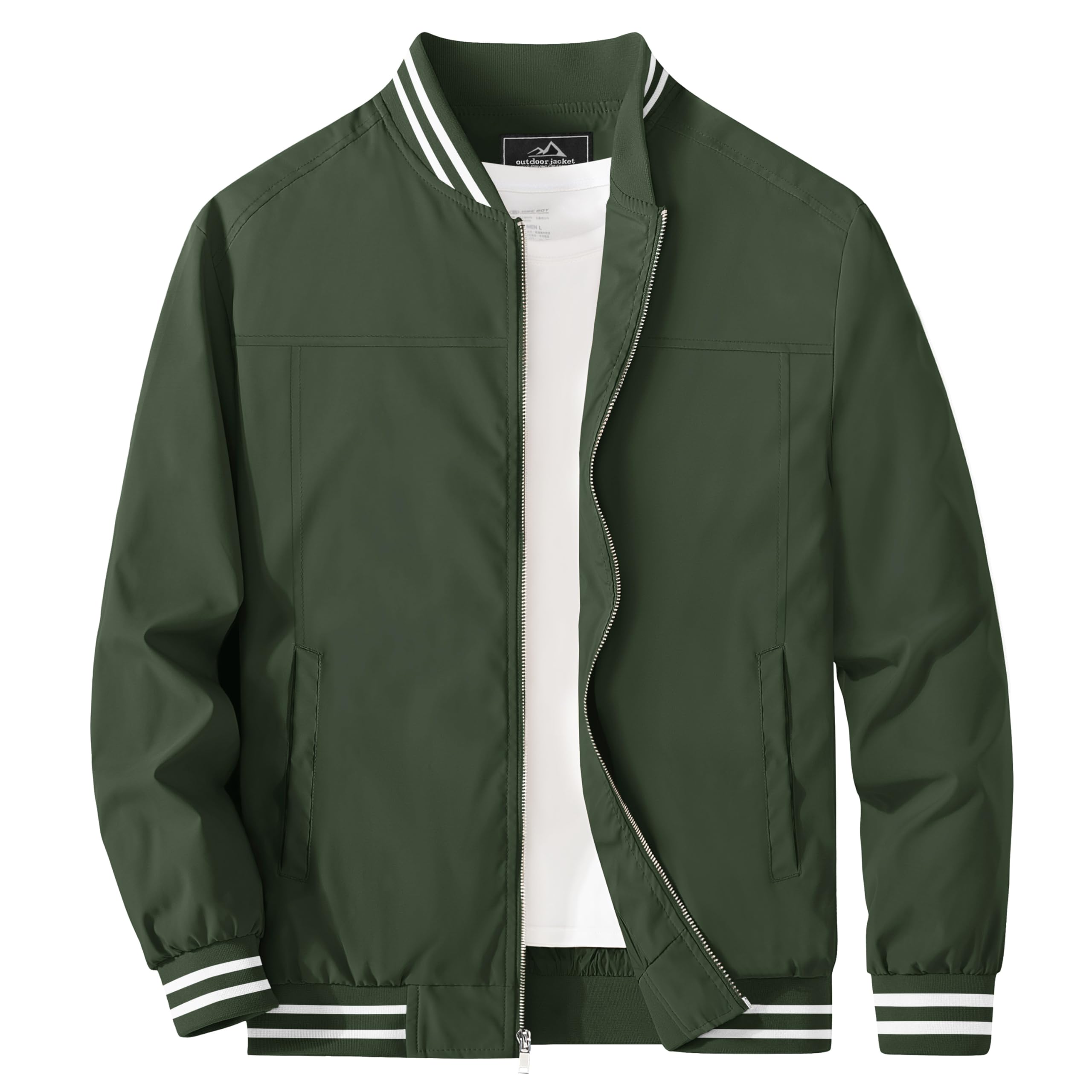 MAGCOMSEN Men's Bomber Jacket with Pockets Lightweight Casual Windbreaker Full Z