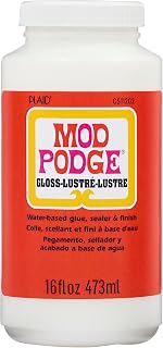 Mod Podge Gloss Sealer, Glue &amp; Finish: All-in-One Craft Solution- Quick Dry, Easy Clean, for Wood, Paper, Fabric &amp; More. Non-Toxic - Craft with Confidence, Made in USA, 16 oz., Pack of 1