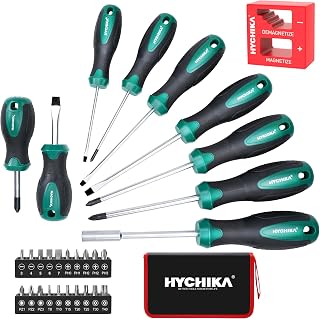 HYCHIKA Screwdriver Set, 30 PCS Screw Driver Set, Magnetic Screwdriver Set Including Flat Head Screwdriver, Phillips Screwdriver, Perfect for DIY, Home, Office, Farm Maintenance