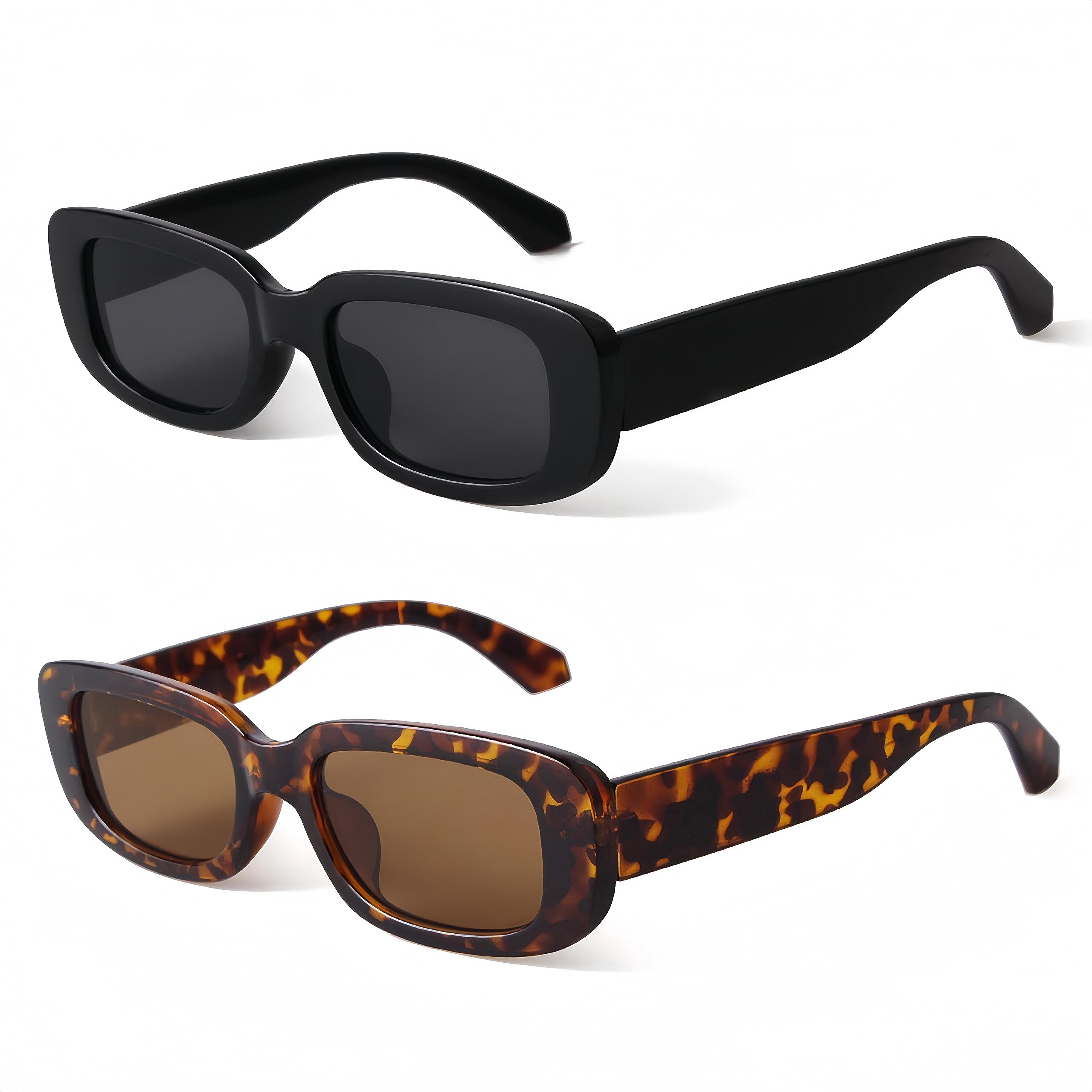 BUTABY Gafas de sol rectangulares para mujer, estilo retro, de los años 90, esti