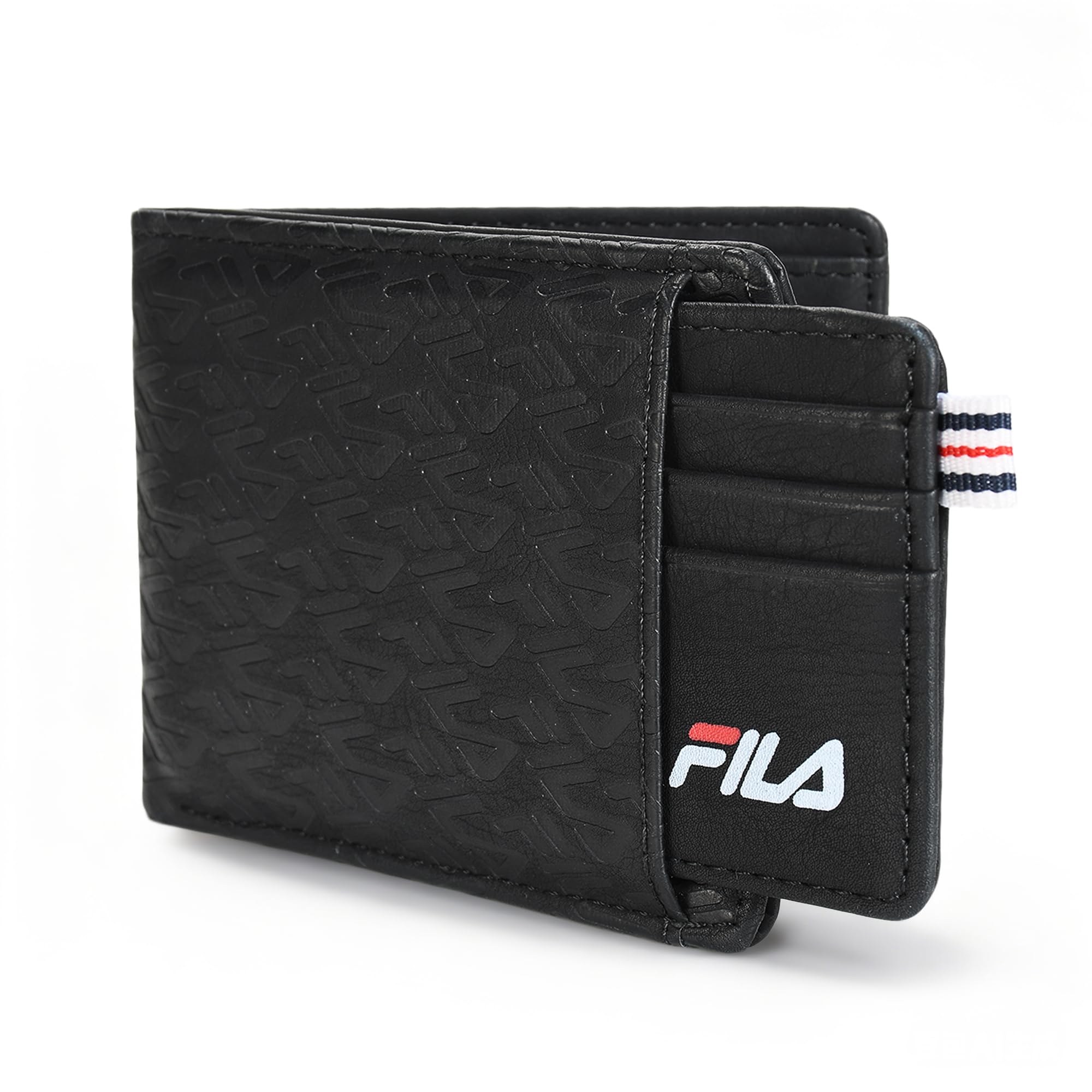 Fila Removable Passcase Wallet, Bifold PU Leather Wallet for Men