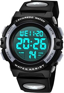 Kids Digital Watch 3-15 Years Old Sports Multifunction Chronograph LED 164M Waterproof Calendar Alarm Analog Kids Watch with Silicone Strap Idea