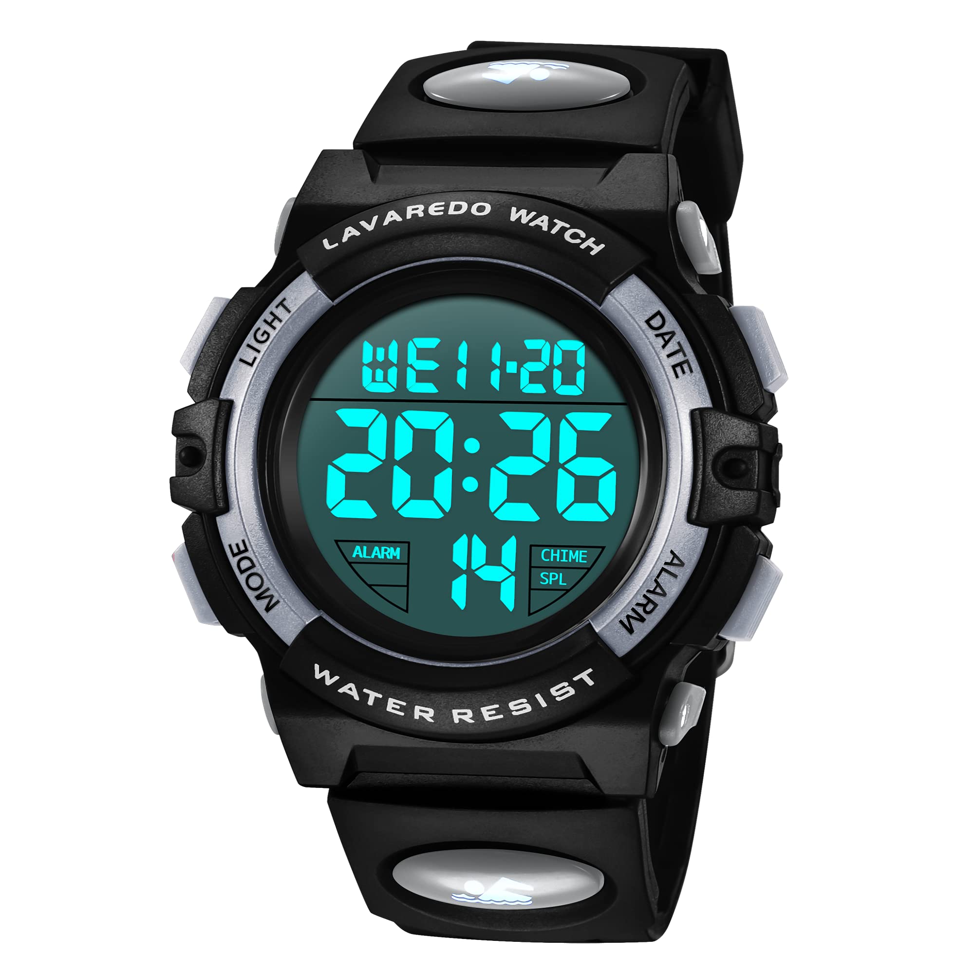 Kids Digital Watch 3-15 Years Old Sports Multifunction Chronograph LED 164M Wate