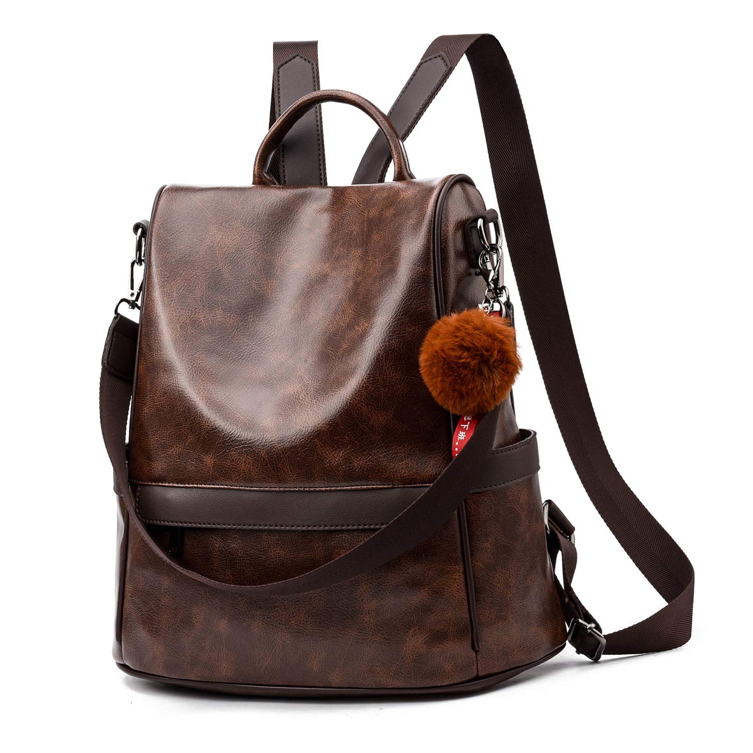 CHERUTY Women Backpack Purse PU Leather Anti-theft Casual Shoulder Bag Fashion L