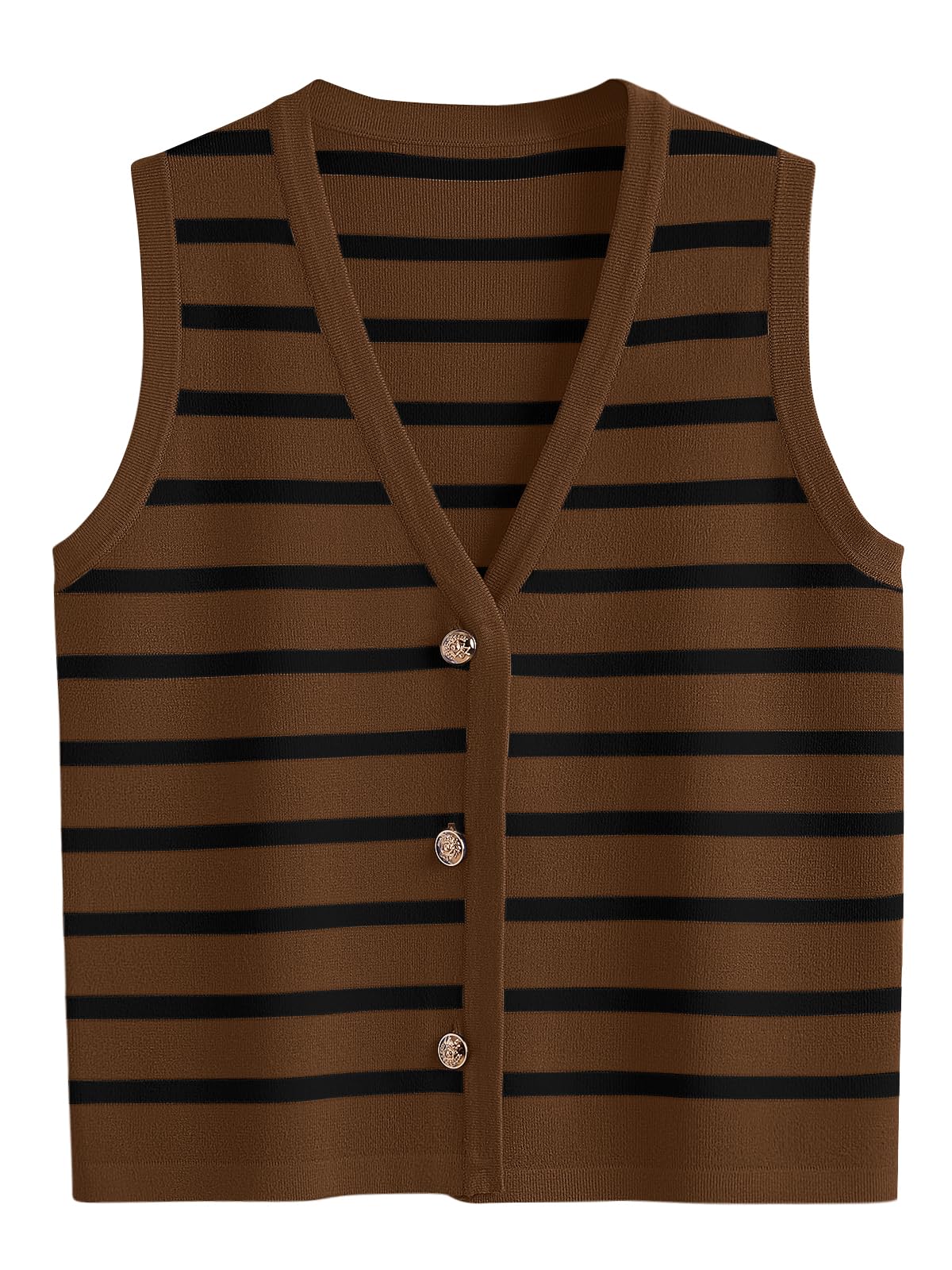 LILLUSORY Vest Tops for Women Striped Sweater Vest 2024 Fall Crochet Cropped But