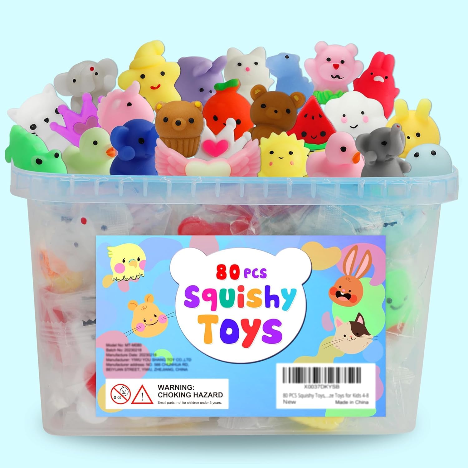 80 Pcs Party Favors for Kids 4-8, Kawaii Squishies Mochi Squishy Toys Bulk | Fid