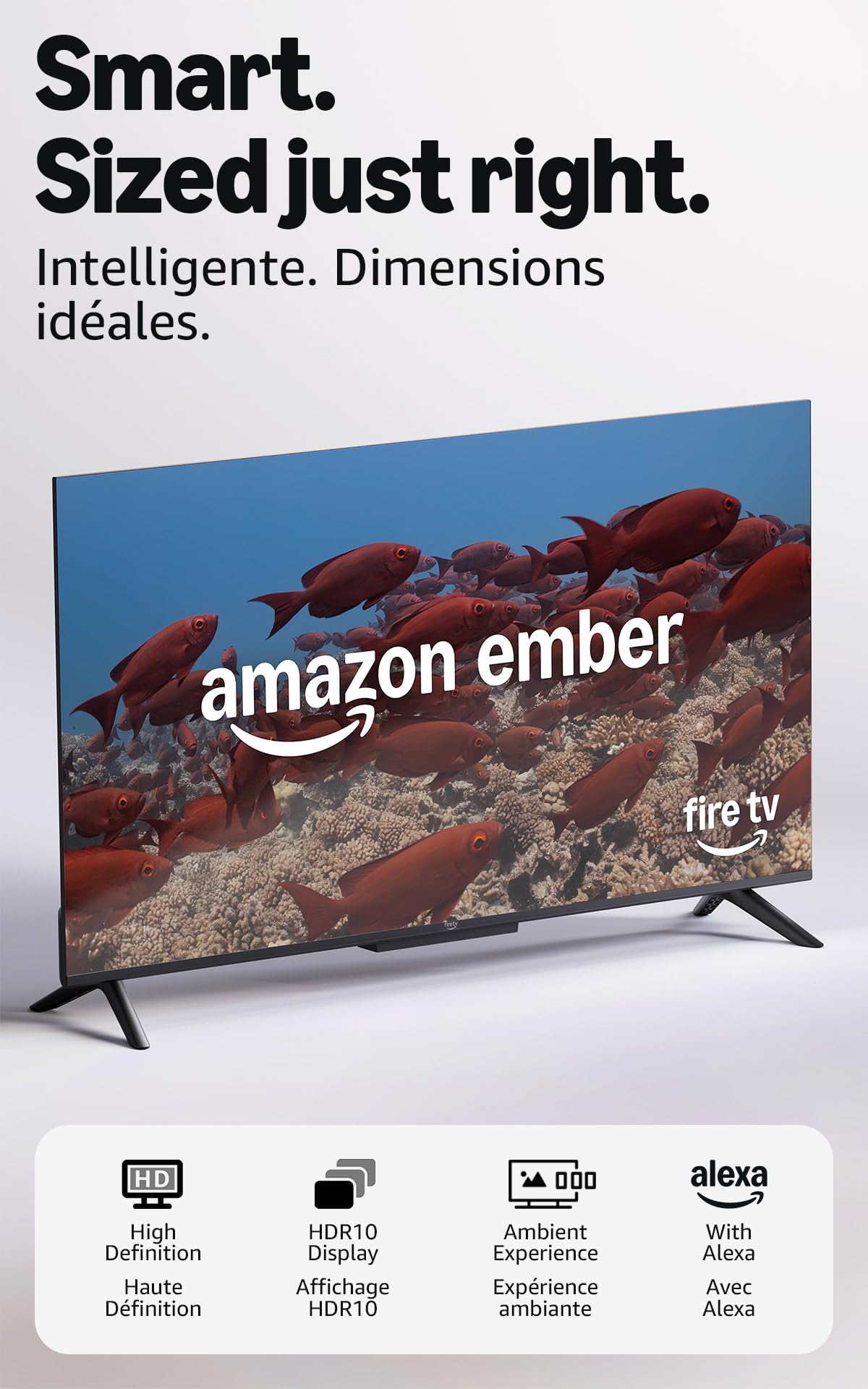 Amazon Ember 32" 2-Series with Fire TV (newest model), HD smart TV with Alexa Re