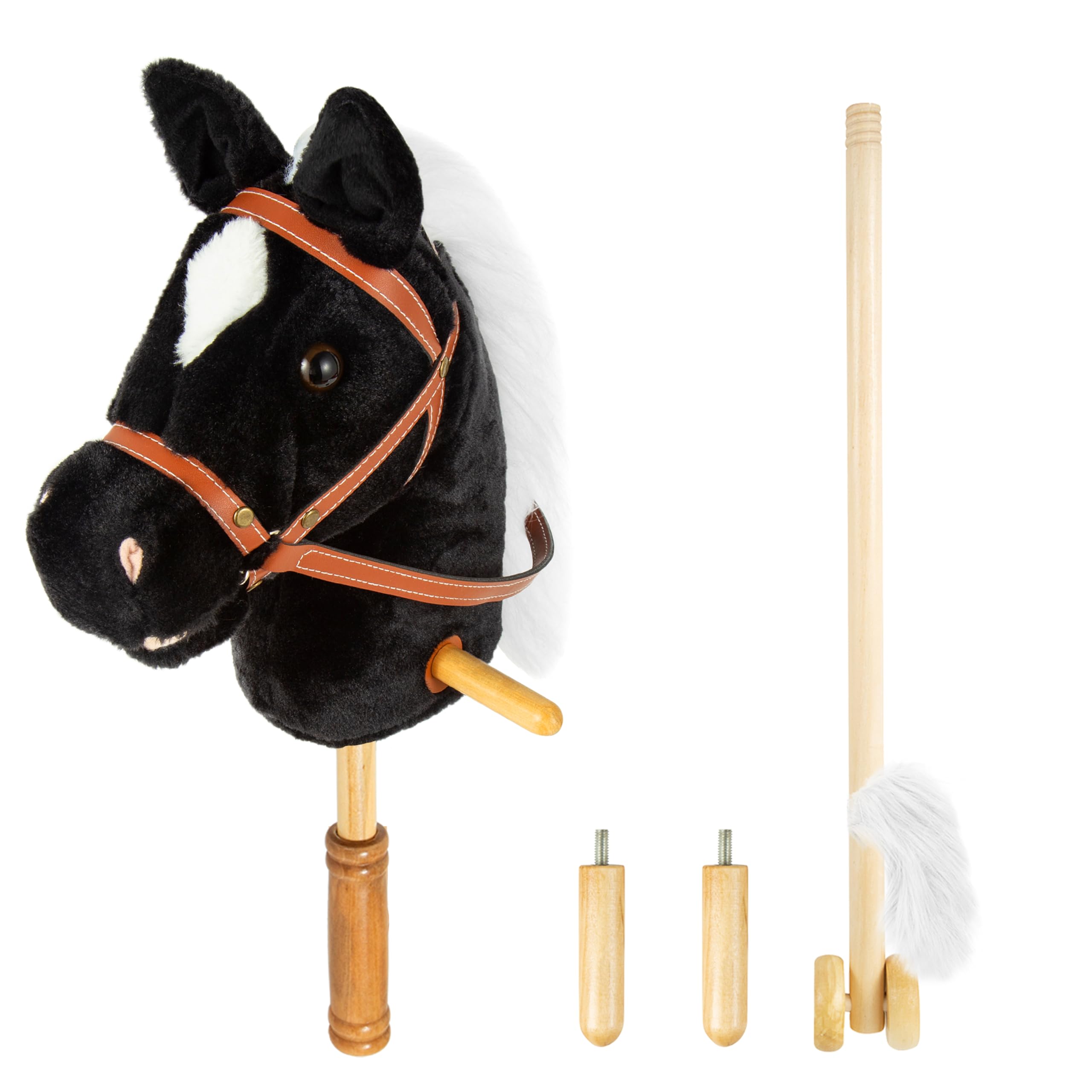 Morytale Stick Hobby Horse Riding Toy, Plush Horse for Toddlers Ages 3+, Ride On