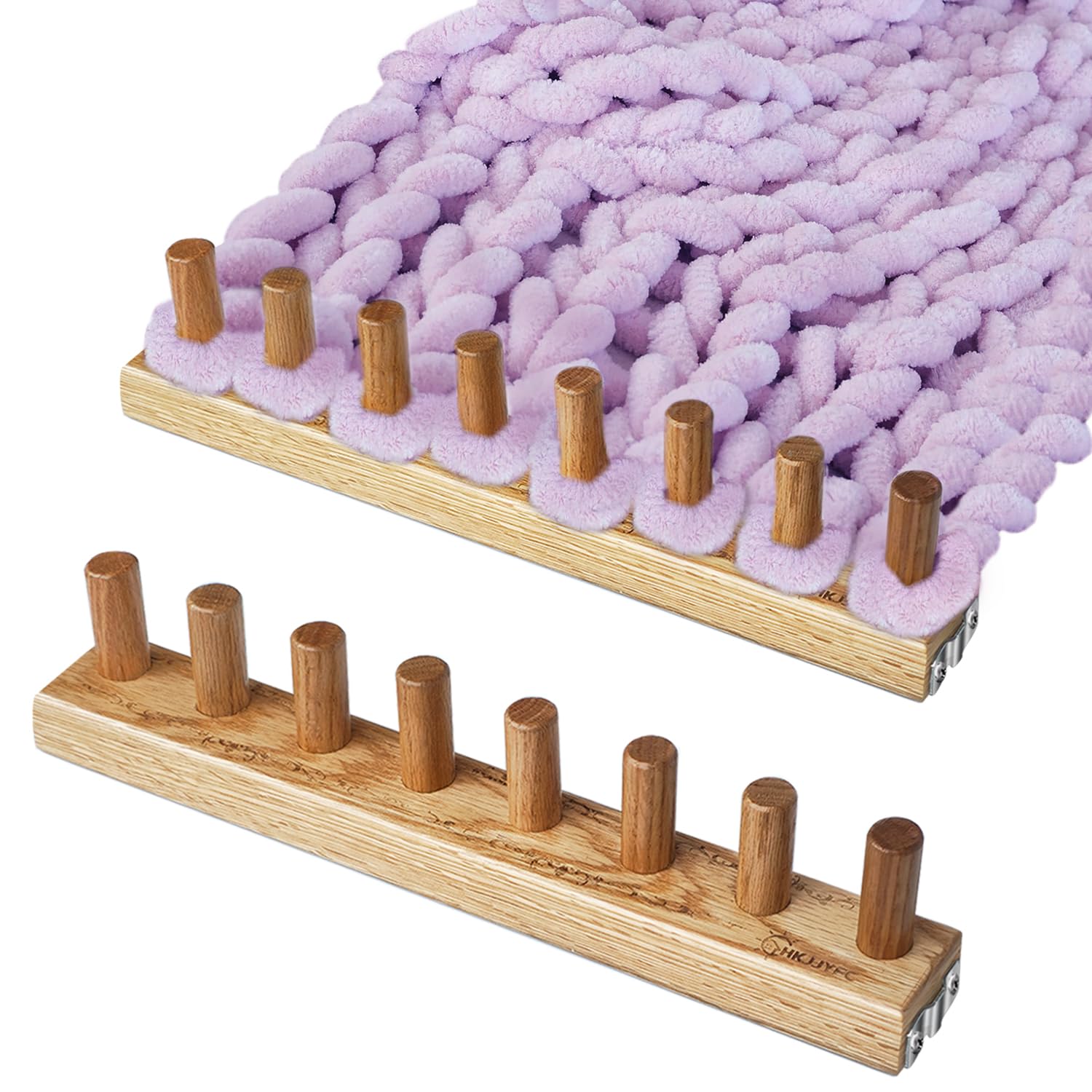 YBHJKL 31.5" Chunky Yarn Loom for Beginners – Wooden Blanket Making Kit for
