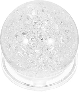 VILLCASE 5cm Crystal Ball for Water Fountain with Plastic Base | Crackle Glass Sphere Ornament for Tabletop Fountains, Indoor Water Features, Desk and Home Decoration