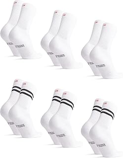 DANISH ENDURANCE Tennis Socks Organic Cotton Sports Socks 3 or 6 Pairs