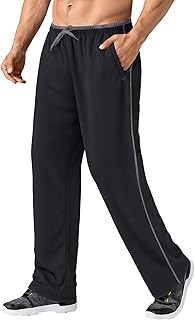 MAGNIVIT Men's Lightweight Sweatpants Loose Open Bottom Mesh Athletic Pant