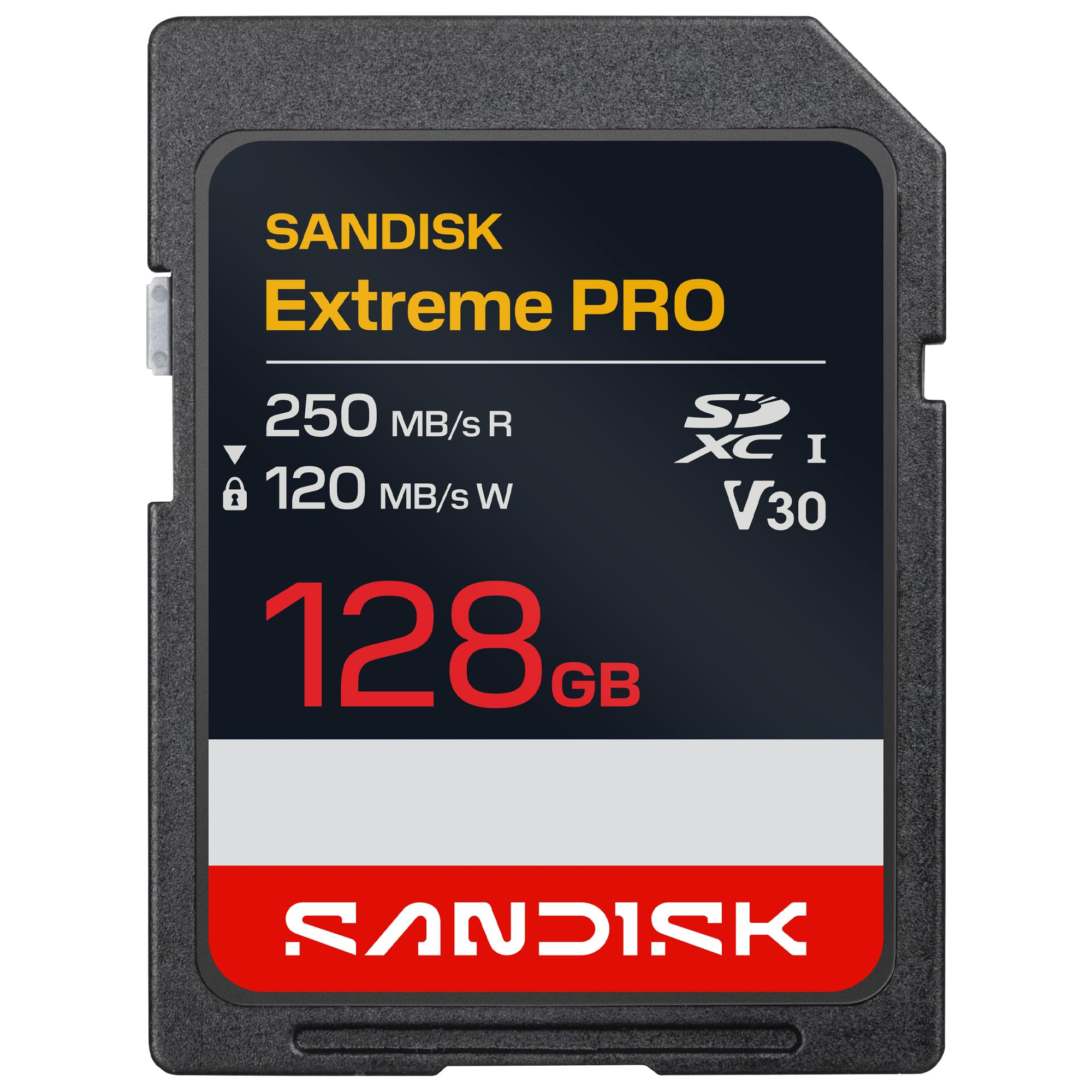 SanDisk 128GB Extreme PRO SD UHS-I Card, Up to 250MB/s Read and 120MB/s Write, 4