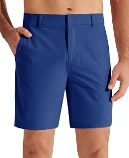 Libin Men's Golf Shorts 7"/9" Casual Flat Front Hybrid Dress Shorts