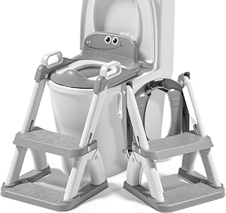 Superbe Bébé Potty Training Seat with Step Stool Ladder for Toddlers (grey)