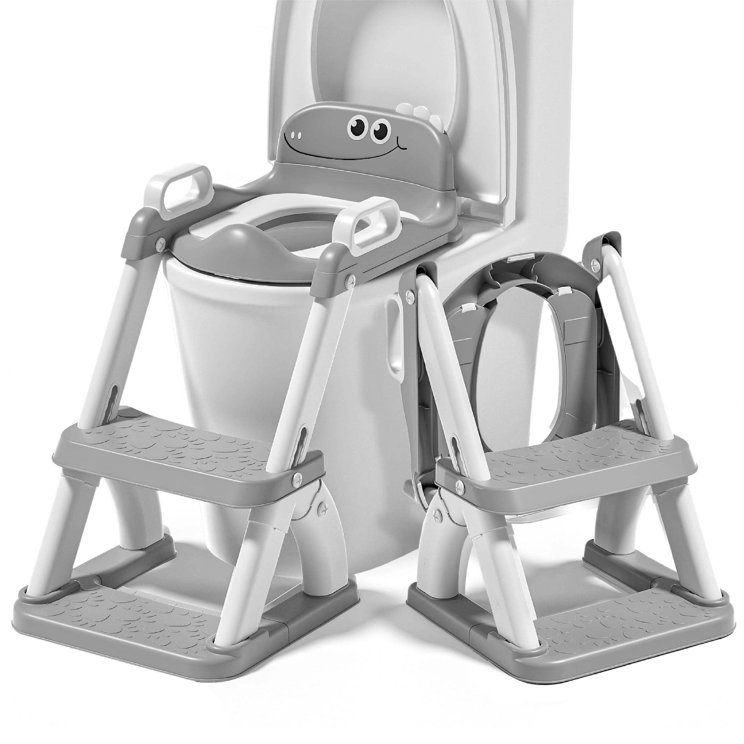 Superbe Bébé Potty Training Seat with Step Stool Ladder for Toddlers (grey)