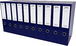Box File with Lock Spring Ring Pull & Catch Glossy Finish 75mm Spine Ideal Document Organiser for Office School Paperwork Storage Foolscap Box Files