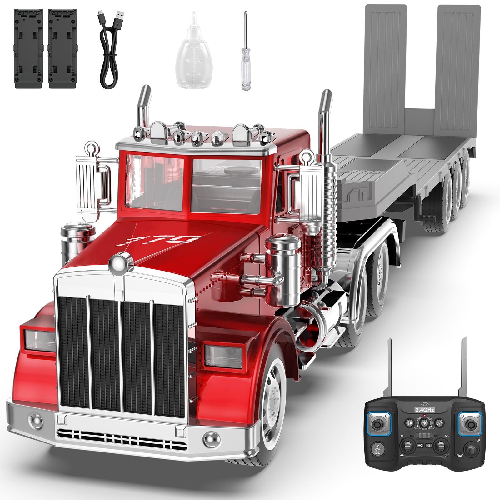 NOKA 39.6" Giant RC Semi-Trailer Truck Toy for Kids | 16-Channel Remote Control 