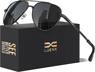 LUENX Aviator Polarized Sunglasses Men Women Classic UV400 Driving