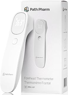 Forehead Thermometer for Adults, Kids & Babies — No-Touch Infrared Thermometer, 1-Second Instant Read, Fever Alarm, Silent Vibration, Object & Room Modes, Large LED Display, Canadian Brand