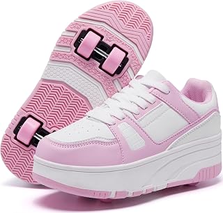 ANEFUN Roller Skate Shoes for Kids Girls Boys Detachable Wheeled Fashion Sneakers