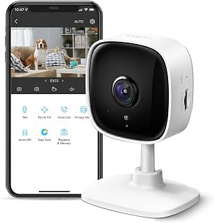 Tapo 1080P Indoor Security Camera, Baby Monitor, Dog Camera, Wired, C100 | Motion Detection, 2-Way Audio, Siren, Night Vision, Cloud & SD Card Storage, Works w/Alexa & Google Home
